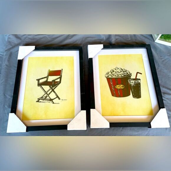 NEW! Movie Popcorn & Soda Framed Wood Wall Art in Multi-Color NWT - Picture 8 of 8
